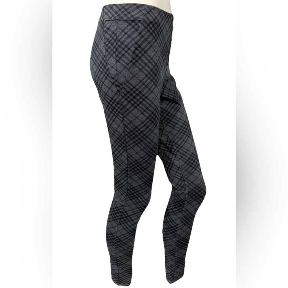 AQUA Gray Plaid Slim Stretch Pants Size M – Classic Business Casual Look